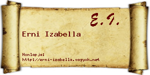 Erni Izabella névjegykártya